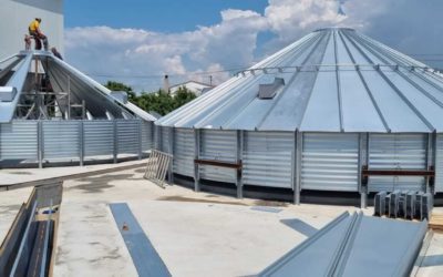 Instalación de silos de base plana en Rumanía