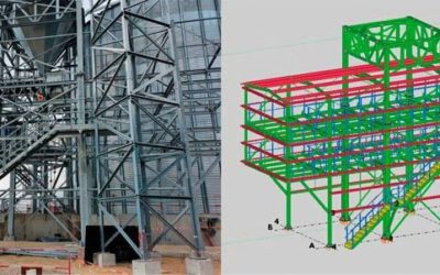 Steel structures for grain silos