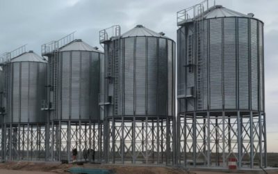 Corn storage facility in Argentina